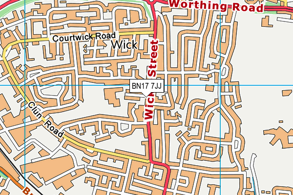 BN17 7JJ map - OS VectorMap District (Ordnance Survey) BN17 7JJ map - OS VectorMap District (Ordnance Survey)