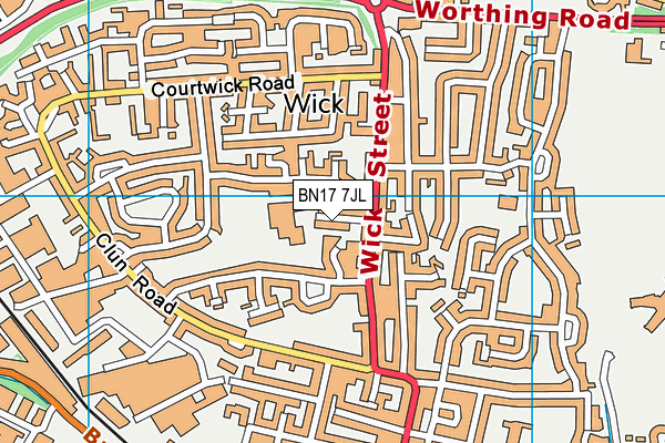BN17 7JL map - OS VectorMap District (Ordnance Survey) BN17 7JL map - OS VectorMap District (Ordnance Survey)