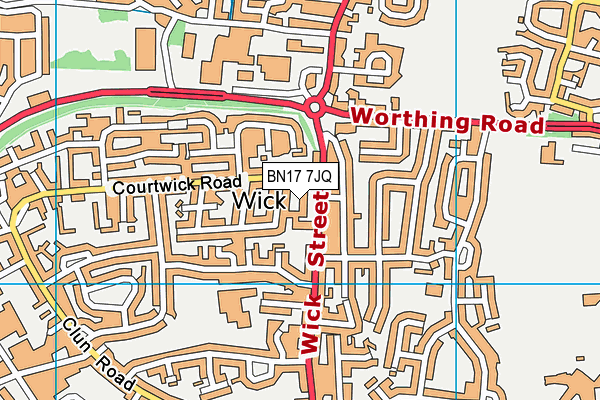BN17 7JQ map - OS VectorMap District (Ordnance Survey) BN17 7JQ map - OS VectorMap District (Ordnance Survey)