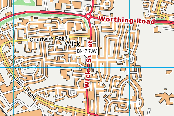 BN17 7JW map - OS VectorMap District (Ordnance Survey) BN17 7JW map - OS VectorMap District (Ordnance Survey)