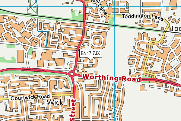 BN17 7JX map - OS VectorMap District (Ordnance Survey) BN17 7JX map - OS VectorMap District (Ordnance Survey)