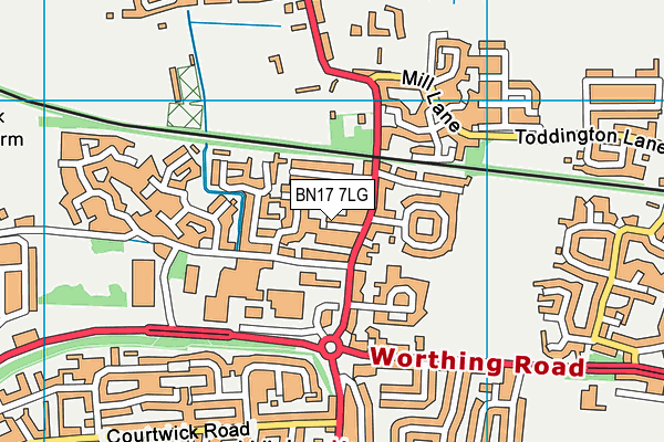 BN17 7LG map - OS VectorMap District (Ordnance Survey) BN17 7LG map - OS VectorMap District (Ordnance Survey)
