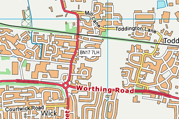 BN17 7LH map - OS VectorMap District (Ordnance Survey) BN17 7LH map - OS VectorMap District (Ordnance Survey)