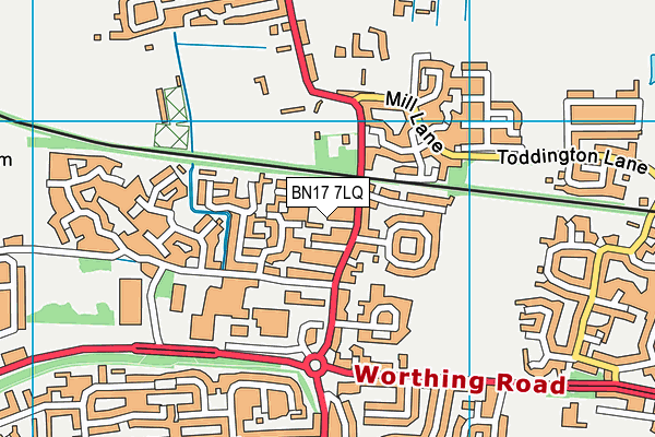 BN17 7LQ map - OS VectorMap District (Ordnance Survey) BN17 7LQ map - OS VectorMap District (Ordnance Survey)