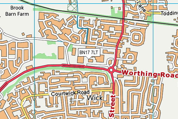 BN17 7LT map - OS VectorMap District (Ordnance Survey) BN17 7LT map - OS VectorMap District (Ordnance Survey)