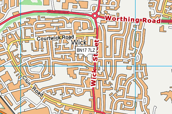 BN17 7LZ map - OS VectorMap District (Ordnance Survey) BN17 7LZ map - OS VectorMap District (Ordnance Survey)
