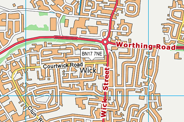 BN17 7NE map - OS VectorMap District (Ordnance Survey) BN17 7NE map - OS VectorMap District (Ordnance Survey)