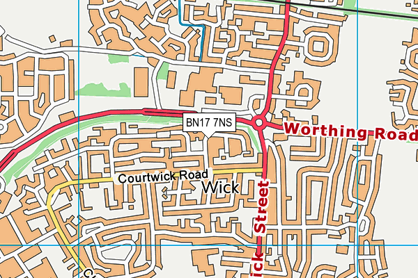 BN17 7NS map - OS VectorMap District (Ordnance Survey) BN17 7NS map - OS VectorMap District (Ordnance Survey)