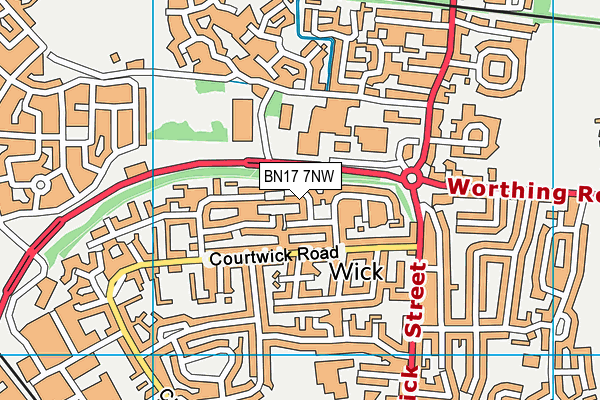 BN17 7NW map - OS VectorMap District (Ordnance Survey) BN17 7NW map - OS VectorMap District (Ordnance Survey)