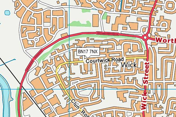 BN17 7NX map - OS VectorMap District (Ordnance Survey) BN17 7NX map - OS VectorMap District (Ordnance Survey)