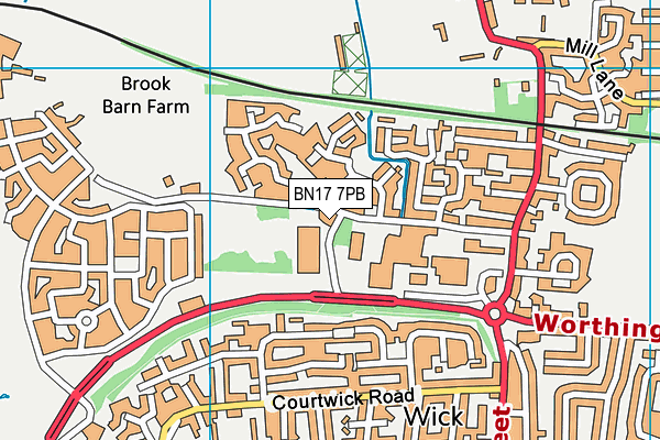 BN17 7PB map - OS VectorMap District (Ordnance Survey) BN17 7PB map - OS VectorMap District (Ordnance Survey)