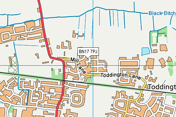 BN17 7PJ map - OS VectorMap District (Ordnance Survey) BN17 7PJ map - OS VectorMap District (Ordnance Survey)