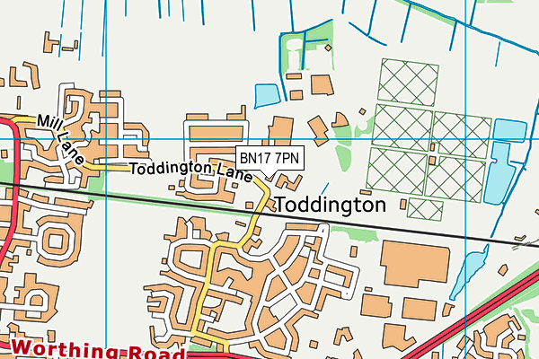 BN17 7PN map - OS VectorMap District (Ordnance Survey) BN17 7PN map - OS VectorMap District (Ordnance Survey)