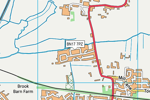 BN17 7PZ map - OS VectorMap District (Ordnance Survey) BN17 7PZ map - OS VectorMap District (Ordnance Survey)
