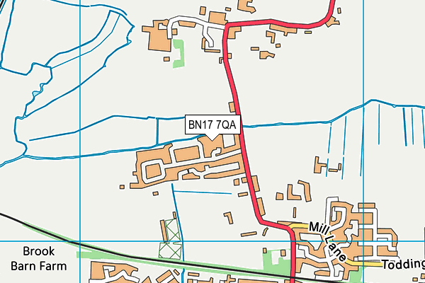 BN17 7QA map - OS VectorMap District (Ordnance Survey) BN17 7QA map - OS VectorMap District (Ordnance Survey)