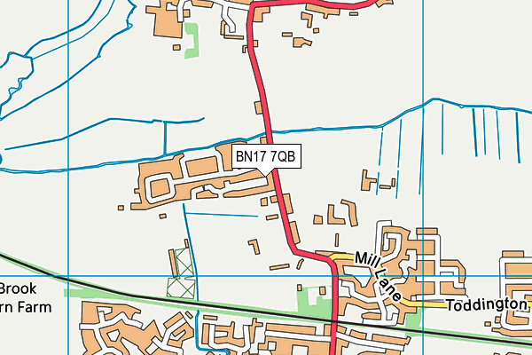 BN17 7QB map - OS VectorMap District (Ordnance Survey) BN17 7QB map - OS VectorMap District (Ordnance Survey)