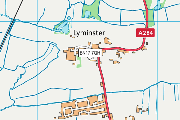 BN17 7QH map - OS VectorMap District (Ordnance Survey) BN17 7QH map - OS VectorMap District (Ordnance Survey)