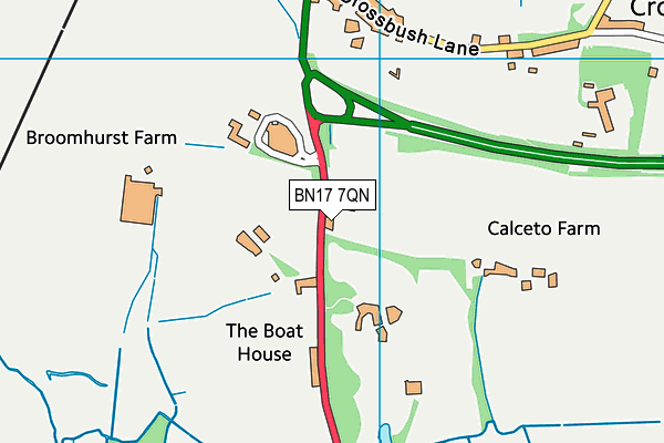BN17 7QN map - OS VectorMap District (Ordnance Survey) BN17 7QN map - OS VectorMap District (Ordnance Survey)