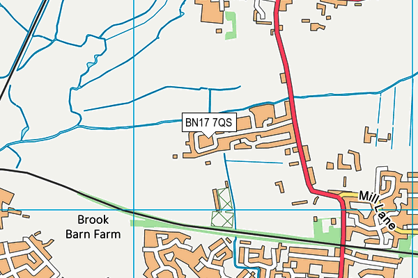 BN17 7QS map - OS VectorMap District (Ordnance Survey) BN17 7QS map - OS VectorMap District (Ordnance Survey)