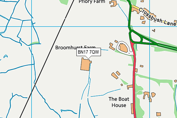 BN17 7QW map - OS VectorMap District (Ordnance Survey) BN17 7QW map - OS VectorMap District (Ordnance Survey)