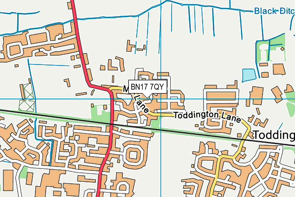 BN17 7QY map - OS VectorMap District (Ordnance Survey) BN17 7QY map - OS VectorMap District (Ordnance Survey)