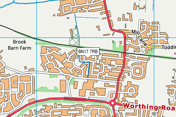 BN17 7RB map - OS VectorMap District (Ordnance Survey) BN17 7RB map - OS VectorMap District (Ordnance Survey)