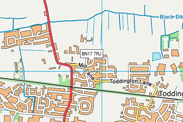 BN17 7RJ map - OS VectorMap District (Ordnance Survey) BN17 7RJ map - OS VectorMap District (Ordnance Survey)
