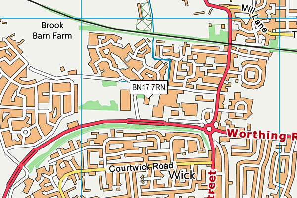 BN17 7RN map - OS VectorMap District (Ordnance Survey)