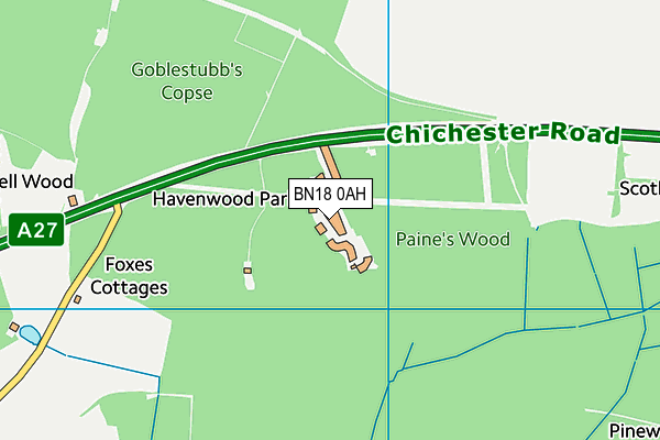 BN18 0AH map - OS VectorMap District (Ordnance Survey) BN18 0AH map - OS VectorMap District (Ordnance Survey)