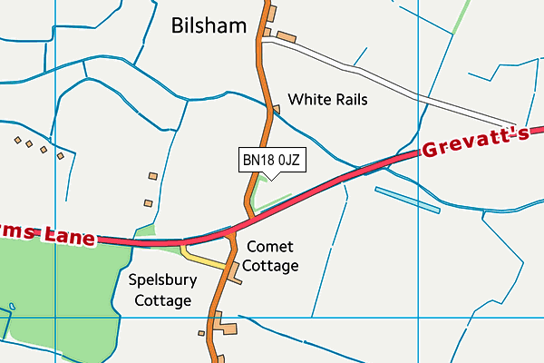 BN18 0JZ map - OS VectorMap District (Ordnance Survey) BN18 0JZ map - OS VectorMap District (Ordnance Survey)