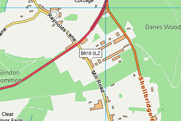BN18 0LZ map - OS VectorMap District (Ordnance Survey) BN18 0LZ map - OS VectorMap District (Ordnance Survey)