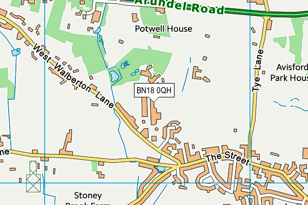 BN18 0QH map - OS VectorMap District (Ordnance Survey) BN18 0QH map - OS VectorMap District (Ordnance Survey)