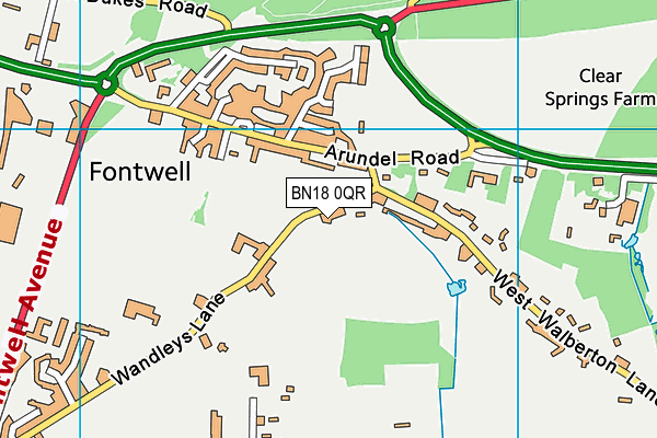 BN18 0QR map - OS VectorMap District (Ordnance Survey) BN18 0QR map - OS VectorMap District (Ordnance Survey)