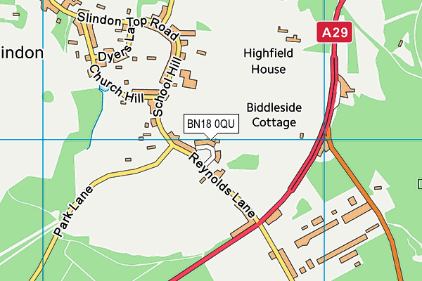BN18 0QU map - OS VectorMap District (Ordnance Survey) BN18 0QU map - OS VectorMap District (Ordnance Survey)