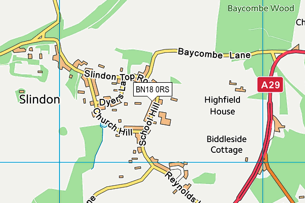 BN18 0RS map - OS VectorMap District (Ordnance Survey)