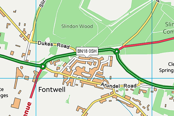 BN18 0SH map - OS VectorMap District (Ordnance Survey) BN18 0SH map - OS VectorMap District (Ordnance Survey)
