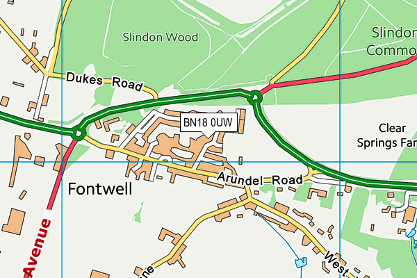 BN18 0UW map - OS VectorMap District (Ordnance Survey)