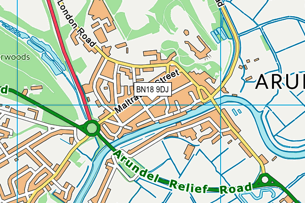 BN18 9DJ map - OS VectorMap District (Ordnance Survey) BN18 9DJ map - OS VectorMap District (Ordnance Survey)