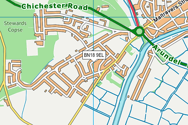 BN18 9EL map - OS VectorMap District (Ordnance Survey) BN18 9EL map - OS VectorMap District (Ordnance Survey)