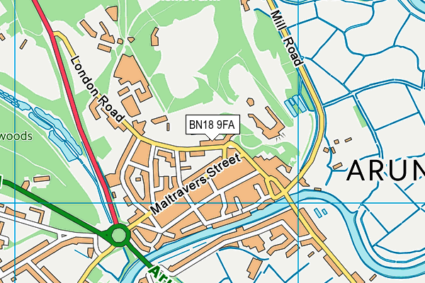 BN18 9FA map - OS VectorMap District (Ordnance Survey) BN18 9FA map - OS VectorMap District (Ordnance Survey)