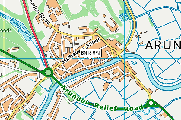 BN18 9FJ map - OS VectorMap District (Ordnance Survey) BN18 9FJ map - OS VectorMap District (Ordnance Survey)