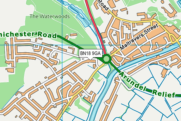 BN18 9GA map - OS VectorMap District (Ordnance Survey) BN18 9GA map - OS VectorMap District (Ordnance Survey)