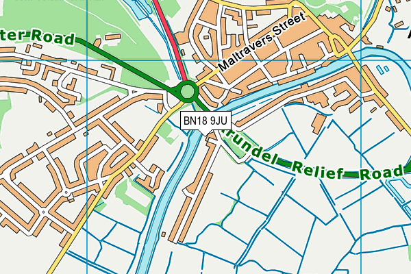 BN18 9JU map - OS VectorMap District (Ordnance Survey)