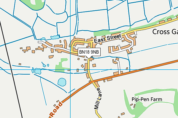 BN18 9NB map - OS VectorMap District (Ordnance Survey) BN18 9NB map - OS VectorMap District (Ordnance Survey)