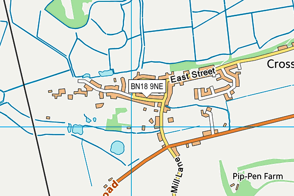 BN18 9NE map - OS VectorMap District (Ordnance Survey) BN18 9NE map - OS VectorMap District (Ordnance Survey)