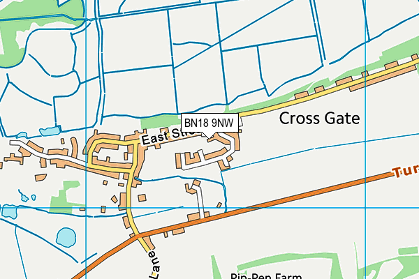 BN18 9NW map - OS VectorMap District (Ordnance Survey) BN18 9NW map - OS VectorMap District (Ordnance Survey)