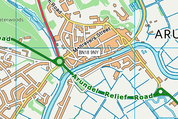 BN18 9NY map - OS VectorMap District (Ordnance Survey)