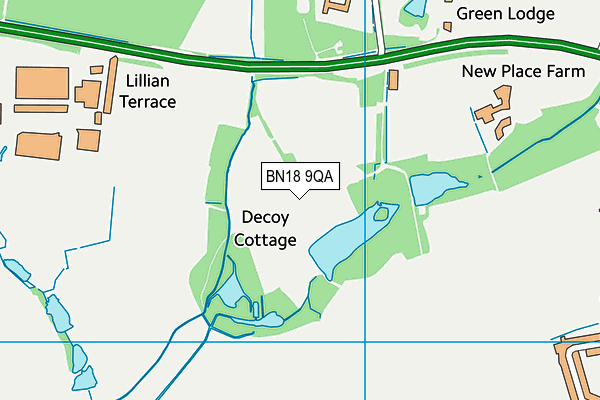 BN18 9QA map - OS VectorMap District (Ordnance Survey) BN18 9QA map - OS VectorMap District (Ordnance Survey)