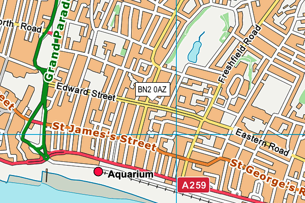 BN2 0AZ map - OS VectorMap District (Ordnance Survey)