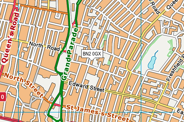 BN2 0GX map - OS VectorMap District (Ordnance Survey)